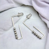 True - Silver Rectangle Studs Earrings Bijou by SAM   