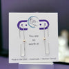 True - Silver Rectangle Threaders Earrings Bijou by SAM   