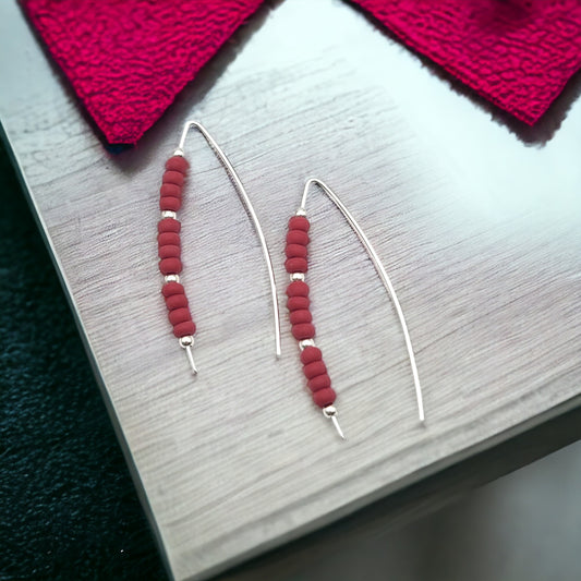 Wish - Red Miyuki Beads Earrings Bijou by SAM   