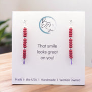 Wish - Red Miyuki Beads Earrings Bijou by SAM   