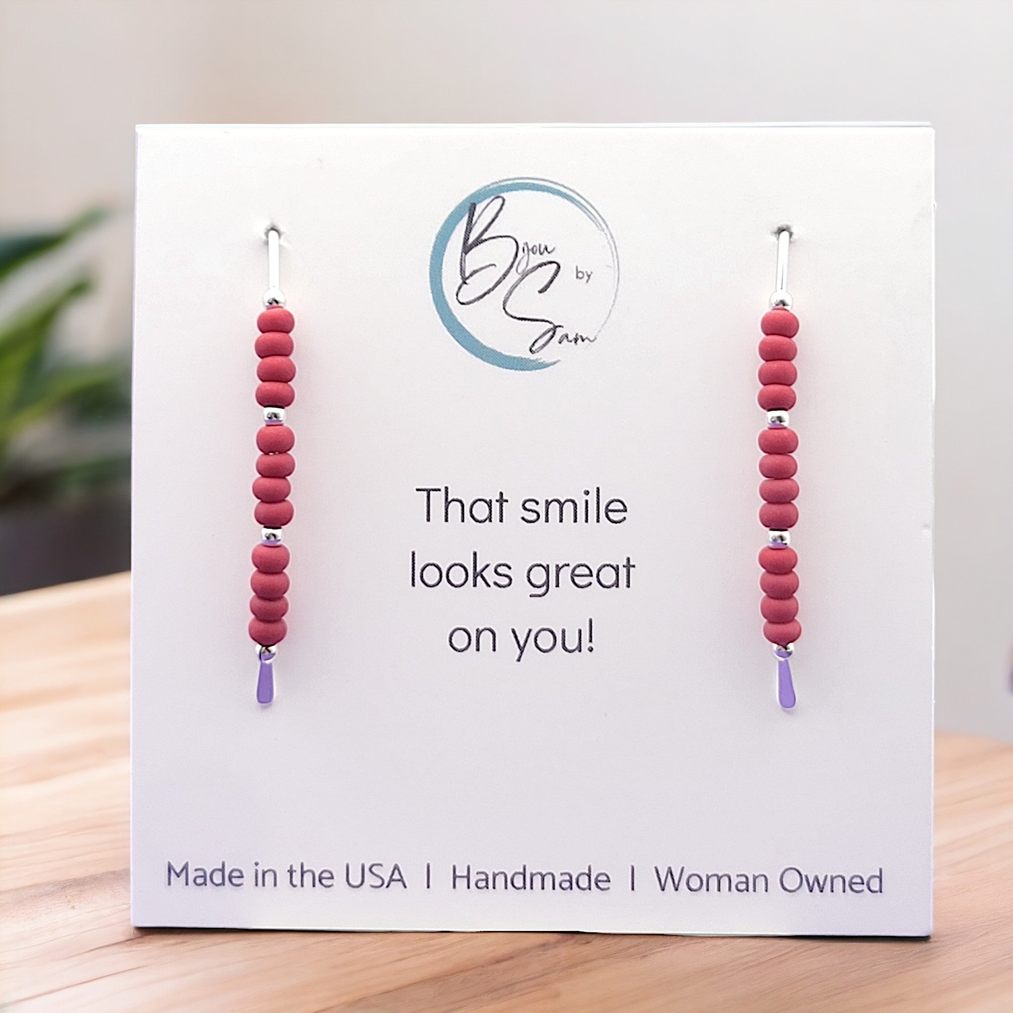 Wish - Red Miyuki Beads Earrings Bijou by SAM   