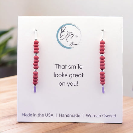 Wish - Red Miyuki Beads Earrings Bijou by SAM   