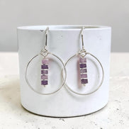 Boho - Silver Hoop with Amethyst