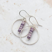 Boho - Silver Hoop with Amethyst