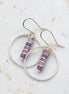 Boho - Silver Hoop with Amethyst