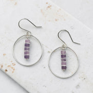 Boho - Silver Hoop with Amethyst