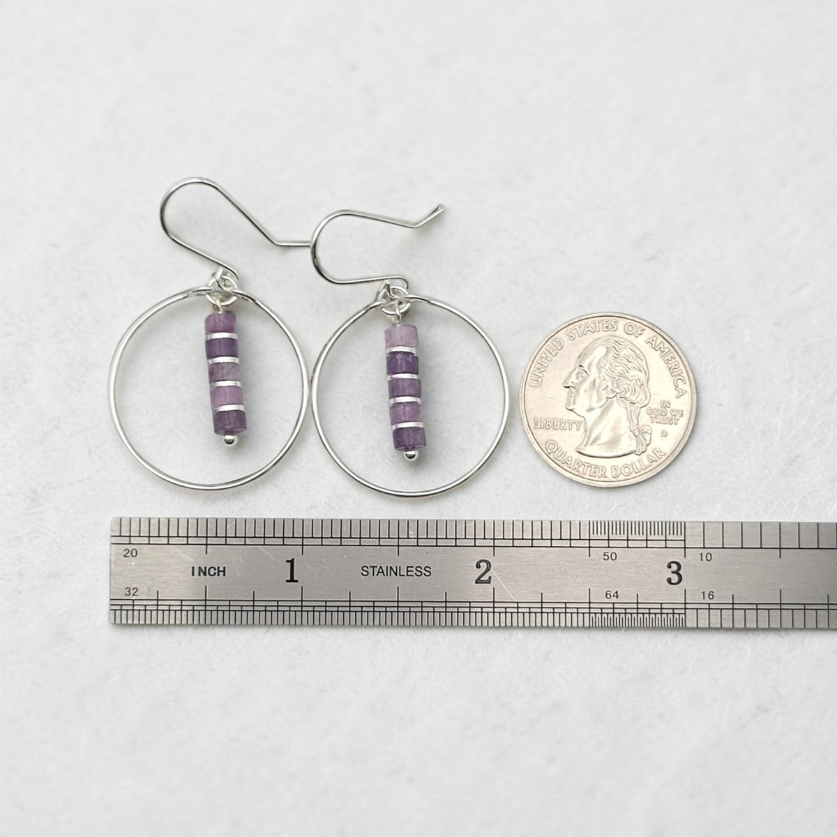 Boho - Silver Hoop with Amethyst