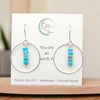 Boho - Silver Hoops with Turquoise Dangle Earrings Bijou by SAM   