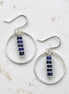 Boho - Silver Hoops with Lapis Lazuli Dangle