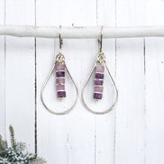Lane - Silver with Amethyst Dangle Earrings Bijou by SAM   