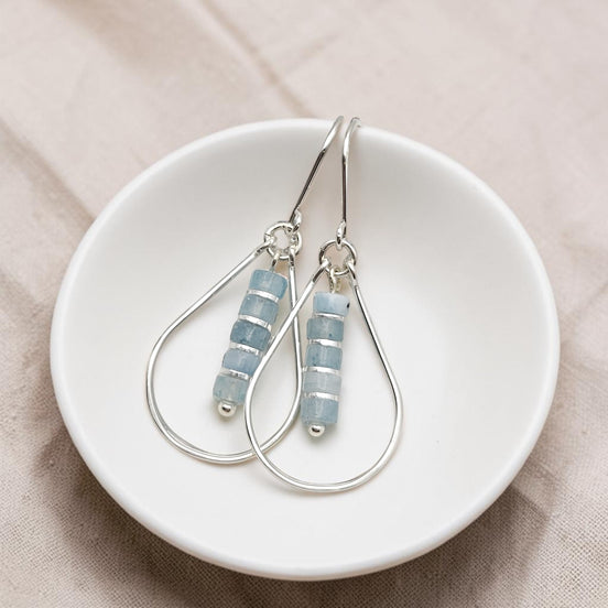 Lane - Silver with Aquamarine