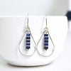 Lane - Silver with Lapis Lazuli Earrings Bijou by SAM   