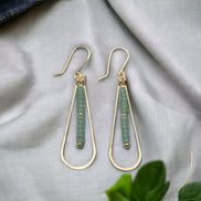 Harley - Gold & Sea Glass Hoops Earrings Bijou by SAM   