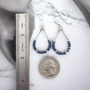 Lane - Silver & Denim Blue Earrings Earrings Bijou by SAM   