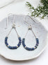 Lane - Silver & Denim Blue Earrings Earrings Bijou by SAM   
