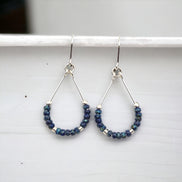 Lane - Silver & Denim Blue Earrings Earrings Bijou by SAM   