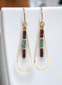 Harley -Gold, Green & Red Beads Earrings Bijou by SAM   