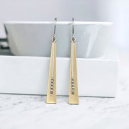Long Gold & Sterling Silver Statement Earrings Earrings Bijou by SAM   