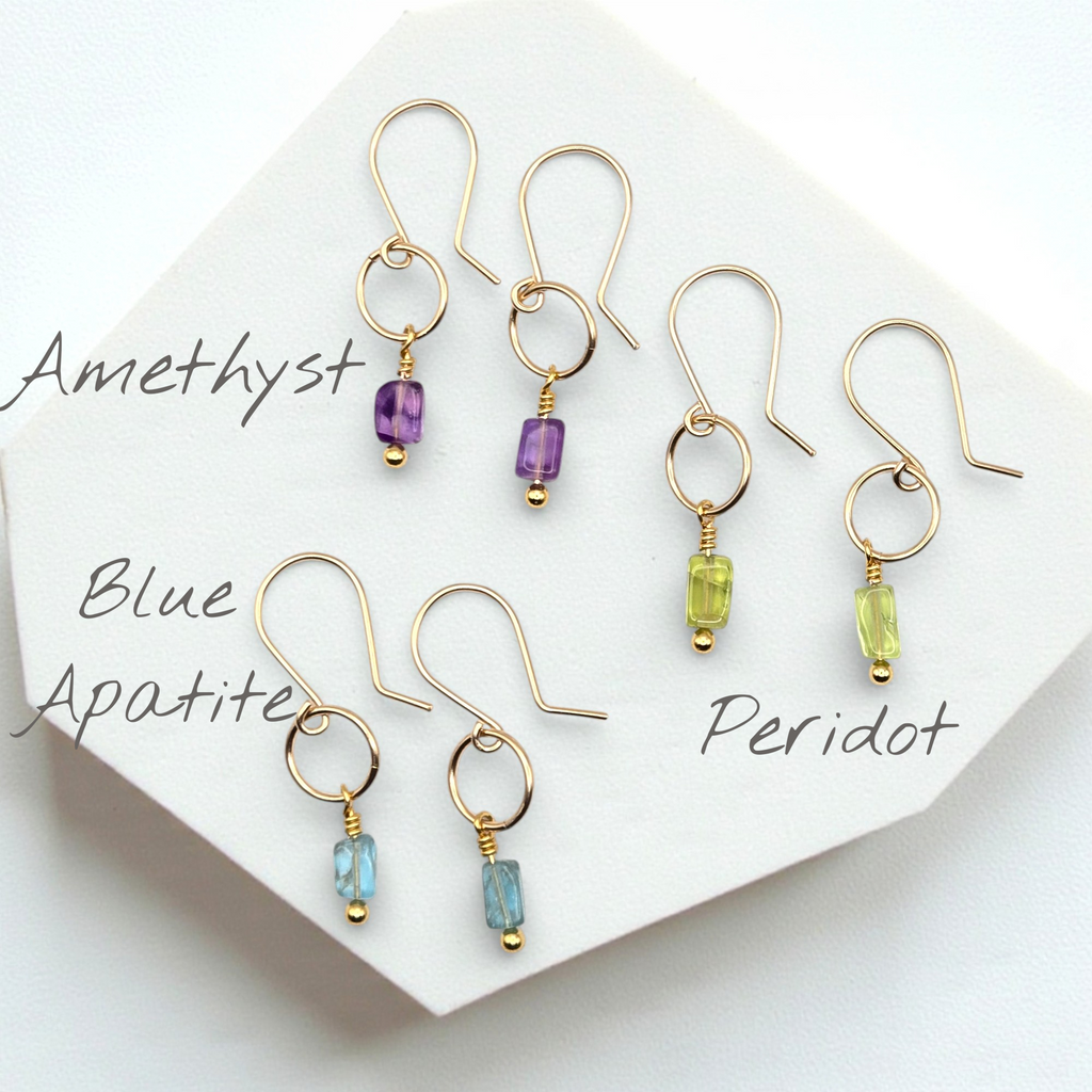 Mini Gemstone Hoops - Sunny Day Earrings Bijou by SAM