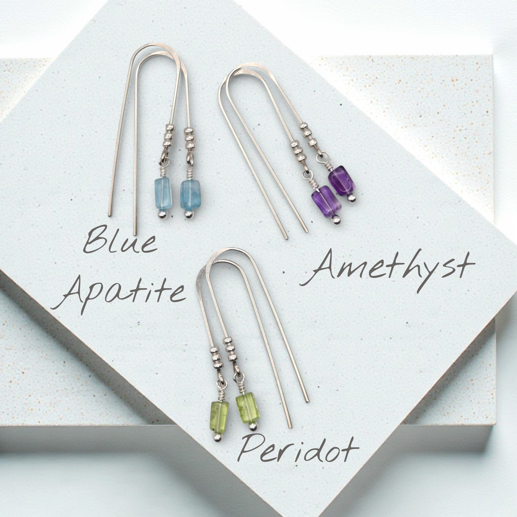 Mini Gemstone Threaders - Sunny Day Earrings Bijou by SAM