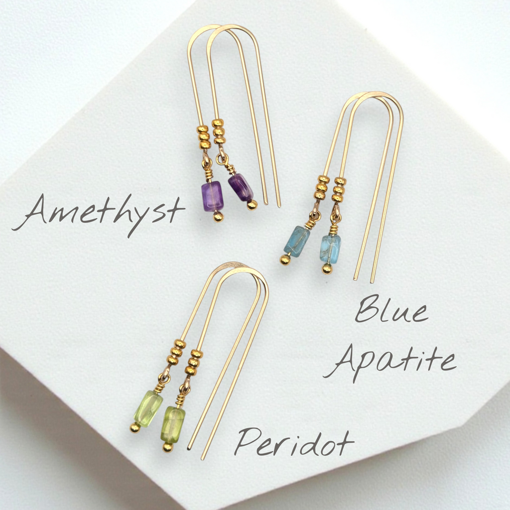Mini Gemstone Threaders - Sunny Day Earrings Bijou by SAM