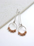 Sterling Silver & Copper Beaded Hoop Threaders Earrings Bijou by SAM   