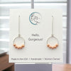 Sterling Silver & Copper Beaded Hoop Threaders Earrings Bijou by SAM   