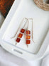 Silver Threaders with Carnelian Cubes Earrings Bijou by SAM   