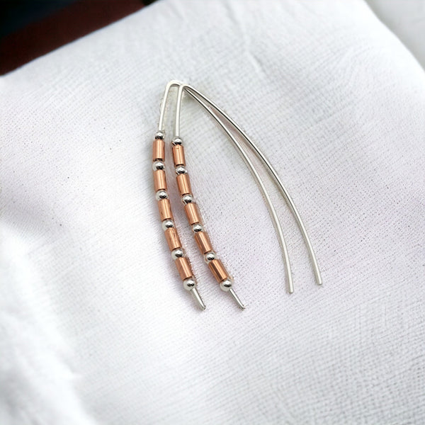 Wish - Copper Tube Beads Earrings Bijou by SAM   