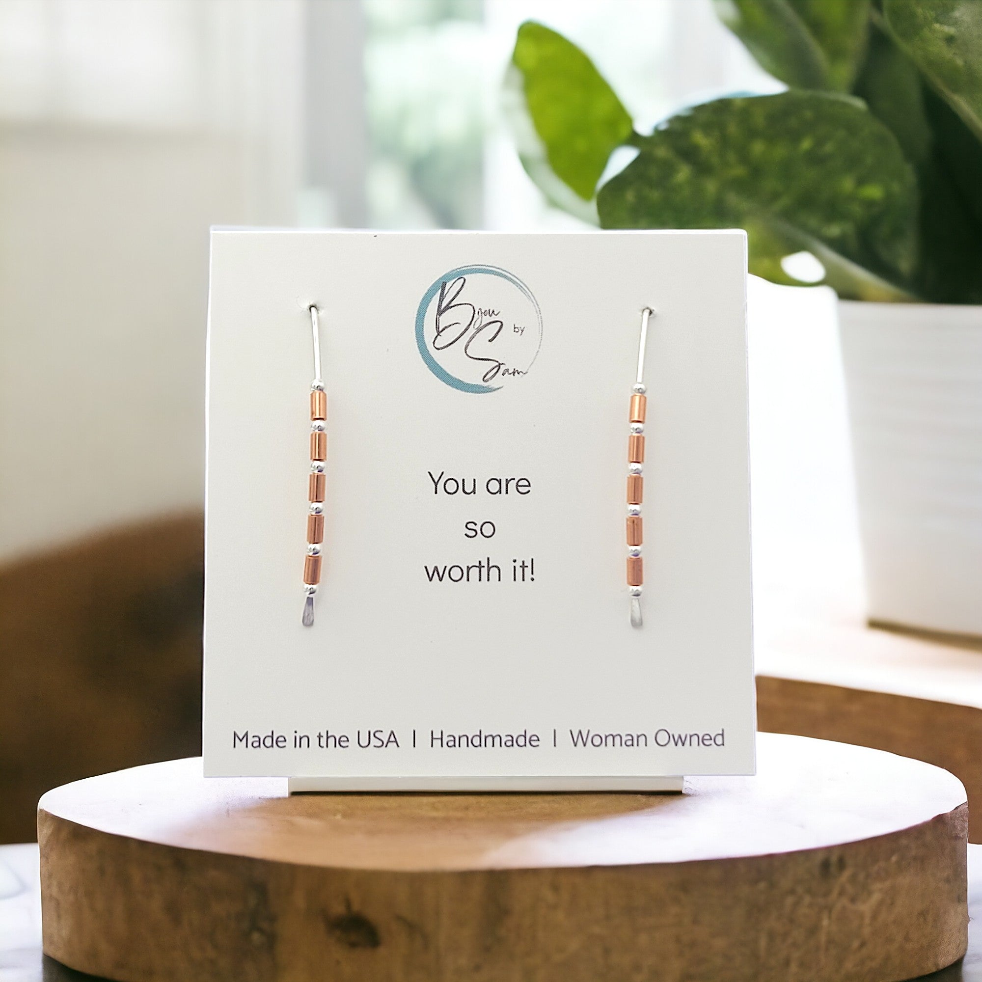 Wish - Copper Tube Beads Earrings Bijou by SAM   