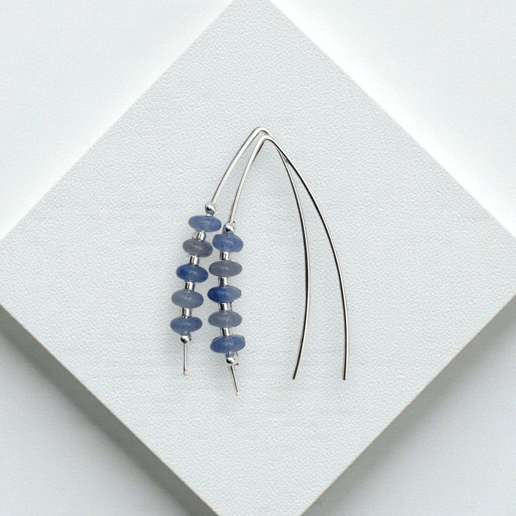 Wish - Silver & Blue Aventurine Earrings Etsy