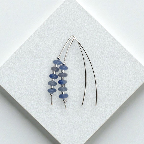 Wish - Silver & Blue Aventurine Earrings Etsy