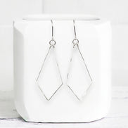 Silver Geometric Hoops  Etsy   