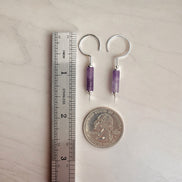Mystique - Silver & Amethyst Hook Threaders Earrings Bijou by SAM   