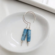 Mystique - Silver & Larimar Hook Threaders Earrings Bijou by SAM   