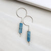 Mystique - Silver & Larimar Hook Threaders Earrings Bijou by SAM   