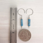 Mystique - Silver & Larimar Hook Threaders Earrings Bijou by SAM   