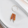 Mystique - Silver and Orange Aventurine Hook Threaders Earrings Bijou by SAM   