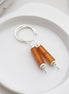 Mystique - Silver and Orange Aventurine Hook Threaders Earrings Bijou by SAM   