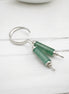 Mystique - Silver & Green Aventurine Hook Threaders Earrings Bijou by SAM   