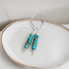 Mystique - Silver & Turquoise Hook Threaders Earrings Bijou by SAM   