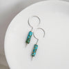 Mystique - Silver & Turquoise Hook Threaders Earrings Bijou by SAM   