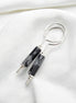 Mystique - Silver and Obsidian Hook Threaders Earrings Bijou by SAM   