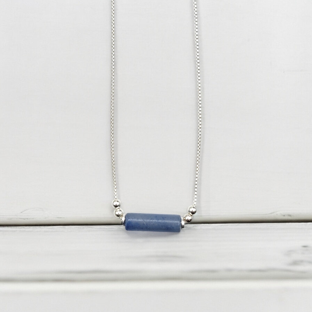 Mystique - Silver Necklace with Blue Aventurine Necklace Bijou by SAM   