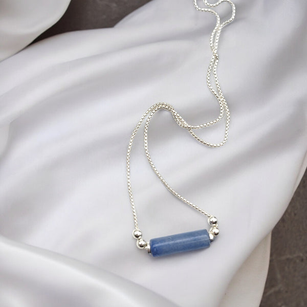 Mystique - Silver Necklace with Blue Aventurine Necklace Bijou by SAM   
