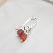 Cube - Carnelian & Silver Earrings Earrings Bijou by SAM Sterling Silver