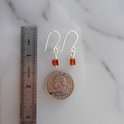 Cube - Carnelian & Silver Earrings Earrings Bijou by SAM