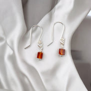 Cube - Carnelian & Silver Earrings Earrings Bijou by SAM