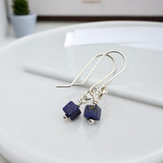 Cube -Small Lapis Lazuli & Silver Earrings Earrings Bijou by SAM Sterling Silver