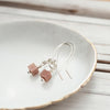 Cube - Pink Rhodonite & Sterling Silver Earrings Bijou by SAM   